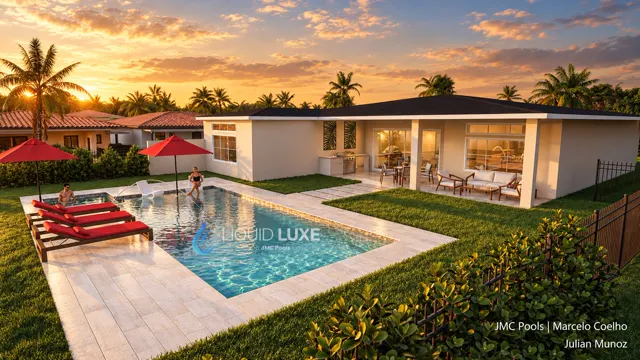 3D render of the Munoz pool, view 01 (ground level)